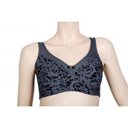 Mastectomy Bra For One Or Two Breast Forms With Patterns Mastectomy bra with extremely soft satin fabric and patterns to support breast forms