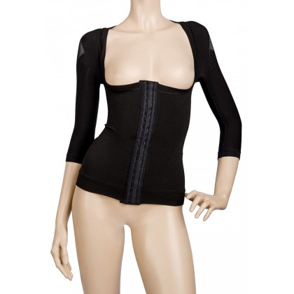 Post op compression arm sleeves after arm lift or arm liposuction, easy to wear vest design