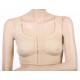Soft post op compression bra beige with front closure for breast enlargement or breast reduction