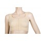 Soft post op compression bra beige with front closure for breast enlargement or breast reduction