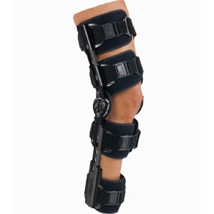 Post op knee brace Donjoy Trom Advance telescoping with ROM black 