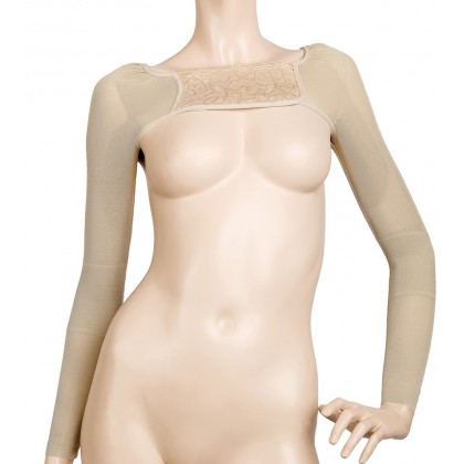 Post surgical arm compression garment with two post op arm sleeves after arm lift or arm liposuction