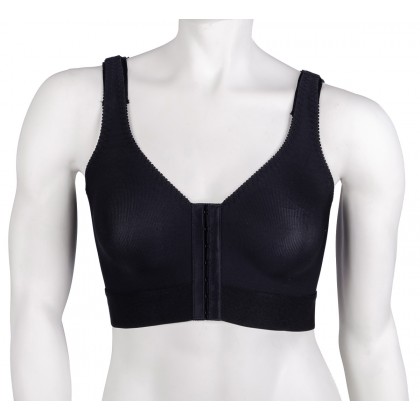 Post surgical bra with front closure for breast surgery like breast implants or breast reduction