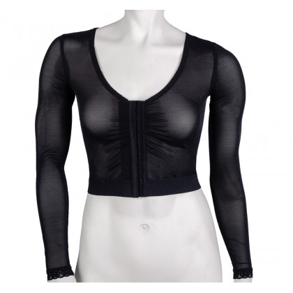 Post surgical compression vest with sleeves to wear after arm lift or lipo, breast lift