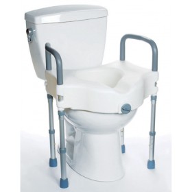 Raised Toilet Seat And Toilet Safety Rail 2 In 1