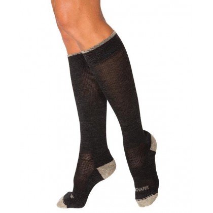 Sigvaris Merino compression socks outdoor in olive and charcoal colors