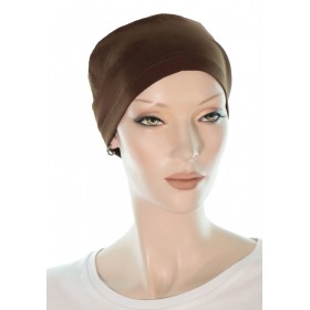 StretchyCap Large Head Sleep Cap For Men or Women in Brown