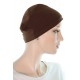 Stretchycap large head sleep cap for men or women in brown color