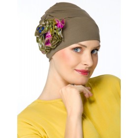 Super Elegant Kaki Hats for Chemo Patients Silk Flower