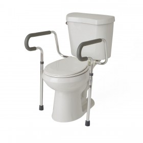 Toilet Safety Rail With Ergonomic Padded Adjustable Handles