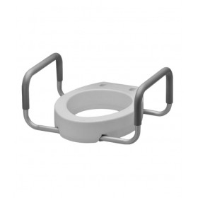 Toilet Seat Riser 4" Elongated Bowl Padded Armrests For Elderly