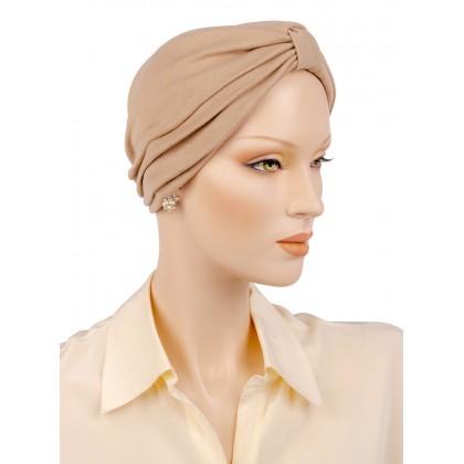 Comfortmix turban for cancer patients in taupe color for women with Cancer